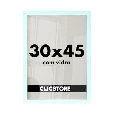 Imagem de Moldura 30x45Cm Com Vidro e Fundo Para Quadros Fotos Imagens Decoração Certificados Quarto Sala (Branco)