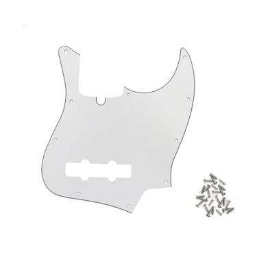 Imagem de ROZILO Marfim 3 Ply Jazz Bass Pickguard 10 furos para guitarra de 4 cordas Fender Jazz Bass estilo moderno