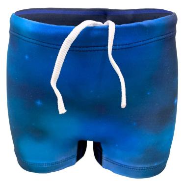 Imagem de Sunga Infantil Constelação Estrelas Proteção Uv 50 Natação Praia Piscina Galaxia Nadar Filtro Solar