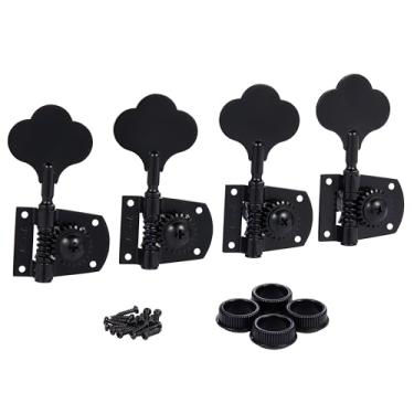 Imagem de KAISH Black Cloverleaf Bass Tuners Bass Tuning Machines Teclas de afinação de baixo para padrão/Highway One Series Jazz J Bass/Precision P Bass