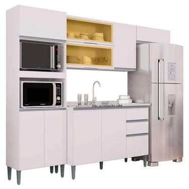 Imagem de Cozinha com Balcão de Pia Aline Branco - Poquema - Poquema Industria