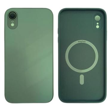 Imagem de Capinha Magnética De Vidro Compatível Com IPhone XR – Carregamento Por Indução, Flexível PREMIUM DUPIN (Verde)