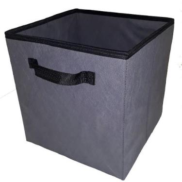 Imagem de Caixa organizadora de 28x30x28 Colorida com alça - OrganiBox,  Cinza