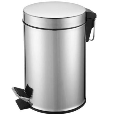 Imagem de Lixeira com Pedal de Inox Redonda - Wincy Casa, 5 Litros