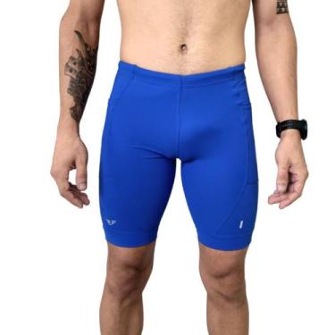 Imagem de Bermuda De Compressão Masculina Com Bolso Corrida - ElementFit, Azul r