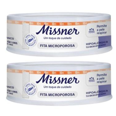 Imagem de Kit 2 Fita Microporosa Branca 1,2cm X 10m - Missner