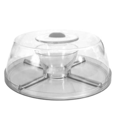 Imagem de Boleira Mais Petisqueira Mais Saladeira cristal Com Tampa Linda - micr