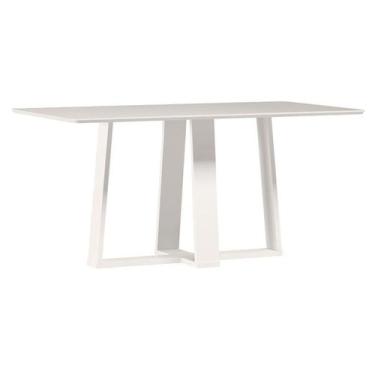 Imagem de Mesa de Jantar Rubi 160x90 cm com Vidro Off White  New Ceval