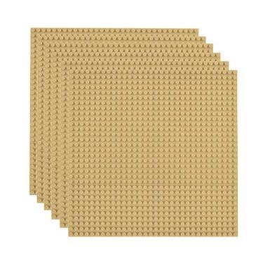 Imagem de Lekebaby Classic Baseplates Building Base for Building Bricks 100% Compatible with Major Brands-Baseplate 10" x 10", Pack of 6 (Sand Color)