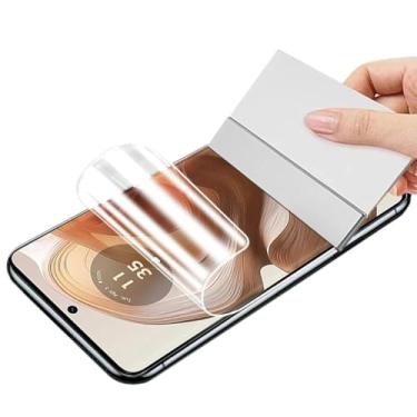 Imagem de YiiLoxo Película protetora de tela de hidrogel compatível com Motorola Edge 50 Ultra, película protetora de TPU flexível [sem vidro] [alta sensibilidade] [HD transparente] [suporte a impressões