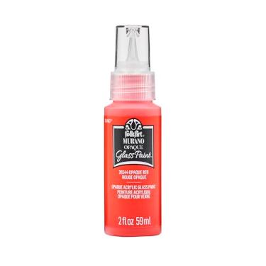 Imagem de FolkArt, Vermelho, tinta acrílica opaca de vidro Murano, perfeita para projetos de artes e artesanato internos e externos, 59 ml