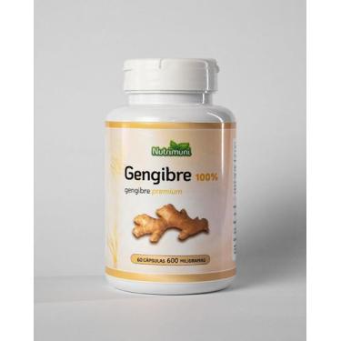 Imagem de Gengibre Premium 100% Puro 60 Cápsulas de Gelatina 600mg 1 pote - Nutr