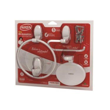 Imagem de Kit Acessórios Para Banheiro ABS 4 Peças Branco Delicato Durin