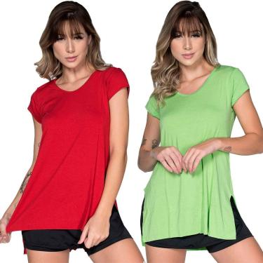 Imagem de KIT 2 Blusa Ju Fitness Sobre Legging Lisa Serra e Mar Tapa Bumbum Academia Treino Moda Feminina-Feminino