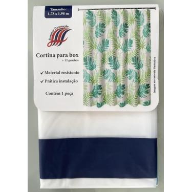 Imagem de Cortina Samalar Para Box + 12 Ganchos 1.78x1.98cm Verde/azul, Azul-cla