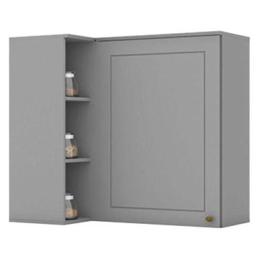 Imagem de Armário Aéreo Canto Reto 1 Porta Americana Cinza - Henn - MÓVEIS HENN