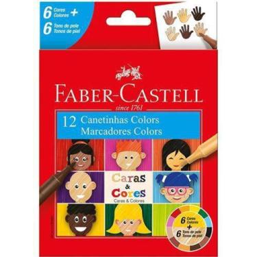 Imagem de Canetinha Hidrografica Faber Castell Caras  Cores - 6+6 Cores - Faber-