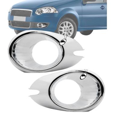 Imagem de Par de Moldura Cromada Farol Milha Palio Siena Weekend ELX 2008 à 2011