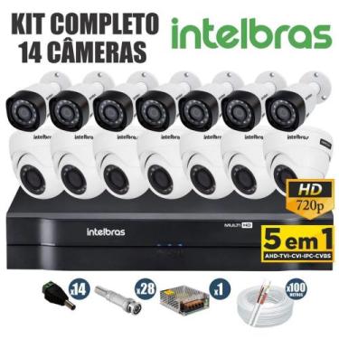 Imagem de Kit CFTV Intelbras Completo 16 Câmeras AHD 720P DVR 16 Canais