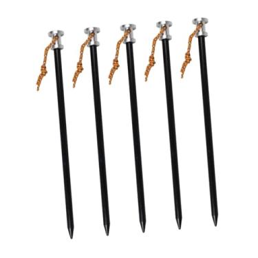 Imagem de Aymzbd 5Pcs Parafuso em Estacas de Tenda Estacas de Solo com Corda, Preto