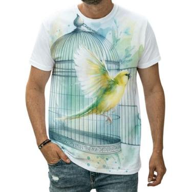 Imagem de Camiseta Canário Amarelo Pássaro Animal Natureza Ave Gaiola - Darkwood
