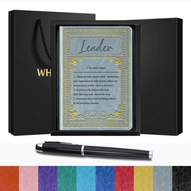 Imagem de Leader Gift Leader Definition Leather Journal Mentor Gift Boss Gift Leader Appreciation Gift Leadership Writing Diary (Líder Cinza)