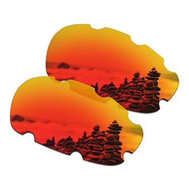 Imagem de SmartVLT Lentes de reposição masculinas para óculos de sol Oakley Split Jacket ventilados OO9099 - Mais opções, Vermelho fogo, Tamanho �nico