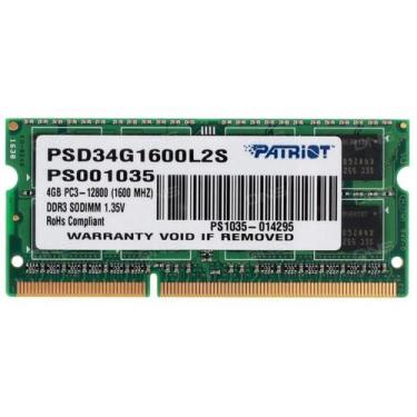 Imagem de Memoria RAM para Notebook Patriot 4GB DDR3 1600mhz 1x4GB
