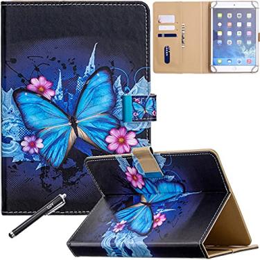 Imagem de GSFY Capa universal de 20 cm, capa protetora de couro PU premium com suporte dobrável para iPad Mini 12345/Kindle Fire HD 8/Samsung/Huawei outros tablets com tela sensível ao toque de 7,9 a 8,5