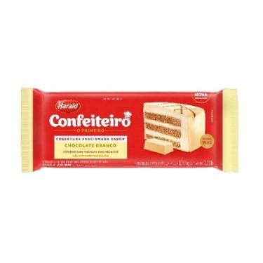Imagem de Cobertura Harald Confeiteiro em Barra 1,01kg, Chocolate Branco