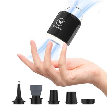 Imagem de Wonforic Mini bomba de ar para infláveis, pequena bomba de ar elétrica de 4,5 kPa com lanterna de acampamento e adsorção magnética, bomba de ar de viagem recarregável para colchão de ar, almofada de