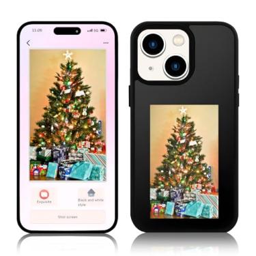 Imagem de Cckkujia Capa de telefone inteligente DIY - compatível com iPhone 15, tela de imagem personalizada, tinta eletrônica, silicone antiqueda preta