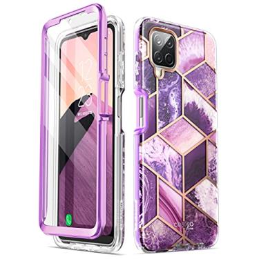 Imagem de i-Blason Capa para Samsung Galaxy A12 (2020), proteção total 360 capa com glitter à prova de choque [cosmo] design com protetor de tela integrado (ametista roxa)