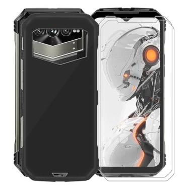 Imagem de KJYFOANI Capa para Doogee V Max Pro, com [2 películas protetoras de tela de vidro temperado], capa preta de silicone macio à prova de choque para Doogee V Max Pro (16,7 cm) - preta