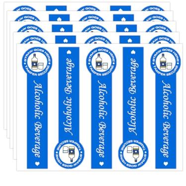 Imagem de Adesivos à prova de adulteração com canudo Alcohol to-Go 3 x 10 cm, adesivos de tampa de bebida alcoólica, seguro, seguro, inviolável, selos de segurança, para copos de álcool, tampas de bebidas, selo