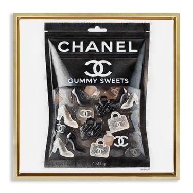 Imagem de Stupell Industries Chic Fashion Candy Gold Floater Framed Canvas Wall Art Design por Amanda Greenwood, 18 x 18