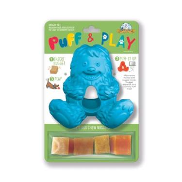 Imagem de Yeti Puff and Play Dog Toy Interativo Nuggets Treats Dispenser Puzzle, Brinquedo divertido estimulante para dentição, treinamento de comportamento, calmante de ansiedade, para mastigadores leves a