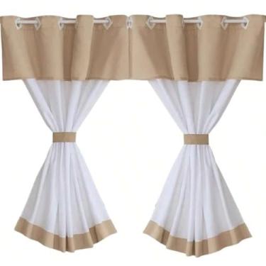 Imagem de Cortina De Cozinha Com Bandô 2.00x1.40 Jra (BEGE)