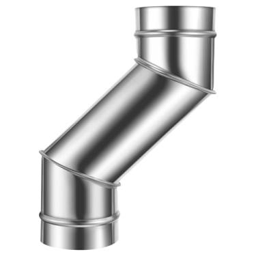 Imagem de MorningRo Conector de duto de 10 cm redondo galvanizado duto de aço compensado tubo de ventilação tubo de cotovelo adaptador de deslocamento para HVAC, deslocamentos de dutos em torno de obstáculos