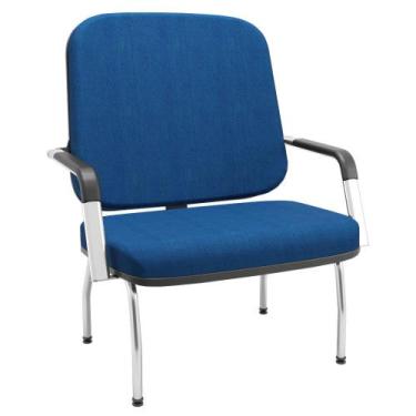 Imagem de Cadeira de Escritório Recepção com Braço Fixa Cromada Magno P03 Crepe 