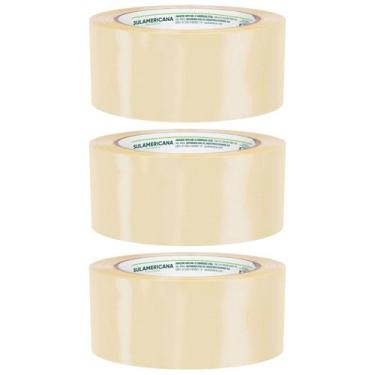 Imagem de Kit 3 Fita Adesiva Larga Transparente Empacotamento 48mmx40m - Sulamer