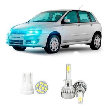 Imagem de Lampada Led Farol Alto Fiat Stilo 2002 A 2010 20000lm - V10, Branco