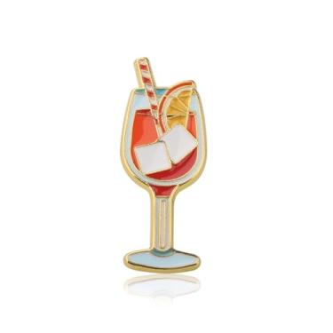 Imagem de PLITI Presente italiano de verão spritz Aperol Spritz Social Club Presente Aperol Spritz Broche Broche para amantes de coquetéis, Medium, Aço inoxidável, Sem Pedra Preciosa