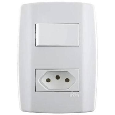 Imagem de Conjunto 1 Tomada 3P 20A + 1 Interruptor Simples Ilumi 80201