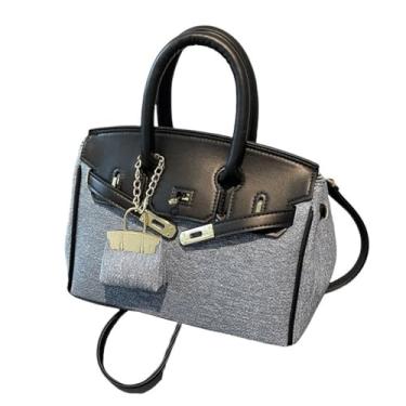 Imagem de GJHFCXSO Bolsas de Couro Patchwork Jeans Para Mulheres Bolsa de Ombro da Moda Bolsa Transversal Com Alça Superior,4