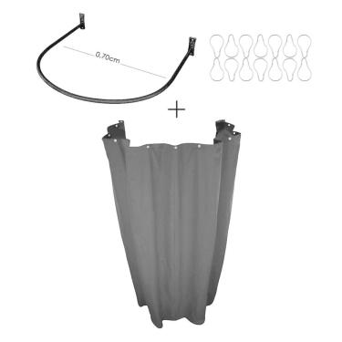 Imagem de Kit Provador Cortina Blackout E Arco 70X70 Preto