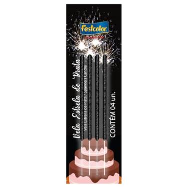 Imagem de Vela Palito Estrela Festcolor Rosa/Azul