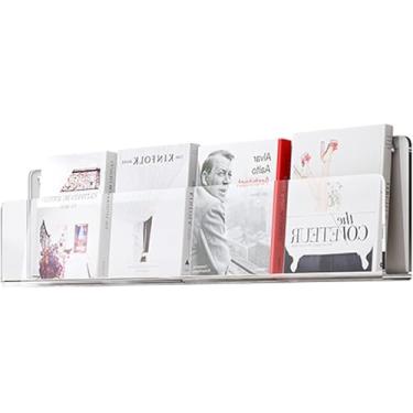 Imagem de ZDJZMGZ Porta-revistas de acrílico transparente, prateleira de exibição de panfleto simples para decoração de parede, organizador de panfletos (60 cm)
