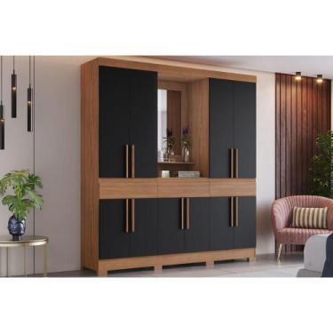 Imagem de Guarda Roupa Casal 10 Portas e 3 Gavetas c/ 1 Espelho c/ Pés Briz B374