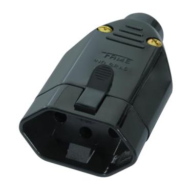 Imagem de Plugue Junção Femea 2p+t Fame 20a Tripolar Preto Maciço Top